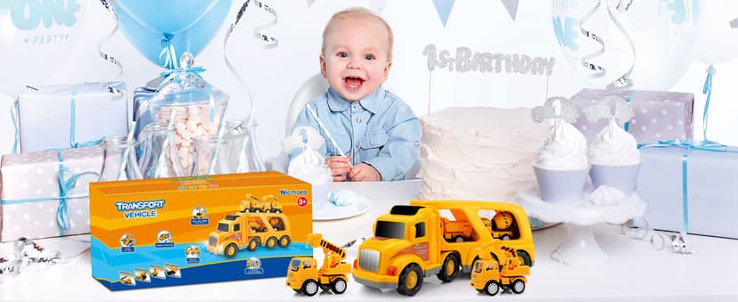 Construction Truck Toddler Toys Car: Toys for 1 2 3 4 Year Old Boy 5 in 1 Carrier Toys for Kids Age 1-3 2-4| 18 Months 2 Year Old Boy Christmas Birthday Gifts