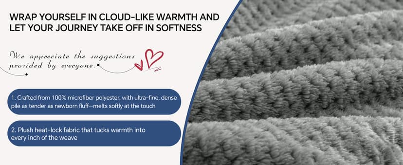 Ultra-soft Airplane Blanket, Luggage Sleeve & Backpack Clip, Travel Essentials for Women, Foldable as Pillow for Long Flight BEDELITE Travel Blanket with Bag, Jacquard Fleece Blanket 65"x40", Blue B0CNJS15T4