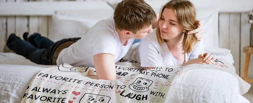 Craftique Birthday Gifts for Girlfriend Boyfriend- I Love You Blanket for Him Her- Romantic Girlfriend Gifts Anniversary, Funny Soft Blanket Gift for Him Her Husband Wife Fiance, 60”×50”