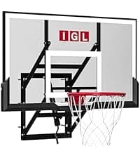 IGL Portable Basketball Hoop, 5.6-10FT Adjustable Basketball Goal System, 44 Inch Outdoor Basketball Hoop & Goals for Kids, Youth, and Adults in The Backyard, Driveway with PC Backboard