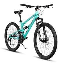 Mountain Bike 24/26/27.5 Inch,Full Suspension, 21-Speed Disc Brake,Carbon Steel Adult Sport Bicycle for Mens Womens