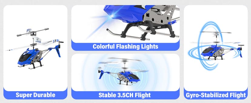 Cheerwing S107/S107G Phantom 3CH 3.5 Channel Mini RC Helicopter with Gyro Blue