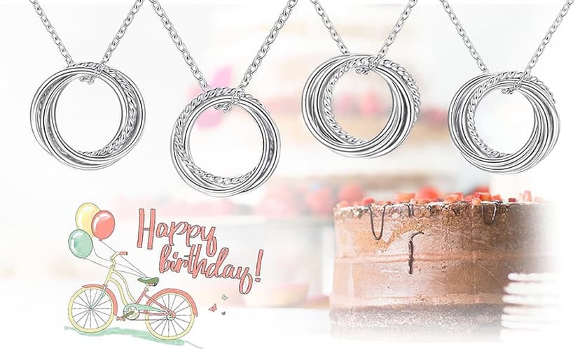 Birthday Gifts for Women Sterling Silver 30th 40th 50th 60th 70th 80th 90th Birthday Necklace For Her 3 4 5 6 7 8 9 Decade Jewelry 30 40 50 60 70 80 90 Years Old