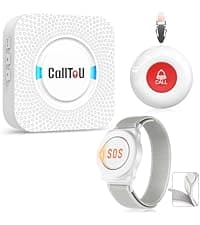 CallToU 2-Way Talk Baby Monitors for Elderly with Call Button Room Monitors for Elderly Monitor with Camera and Audio Night Vision Video Monitor for Elderly Seniors Dementia Patients No WiFi