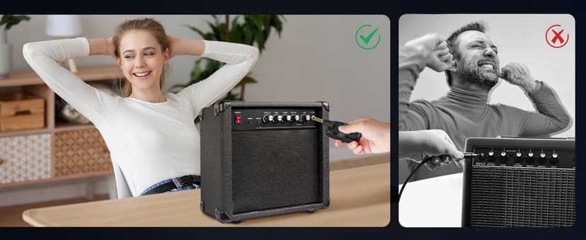 FW2D Wireless Guitar System Exclusive Mute Plug, 2.4 GHz Wireless Guitar Transmitter Receiver, 10H Working Cordless Guitar Transmitter Rechargeable USB C for Acoustic Electric Guitar Bass Ukulele etc