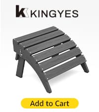 KINGYES Folding Adirondack Chair Set of 2, HDPE All-Weather Patio Chairs with Cup Holder, Wooden Textured Fire Pit Chairs Recliner for Poolside, Backyard, Deck, Navy