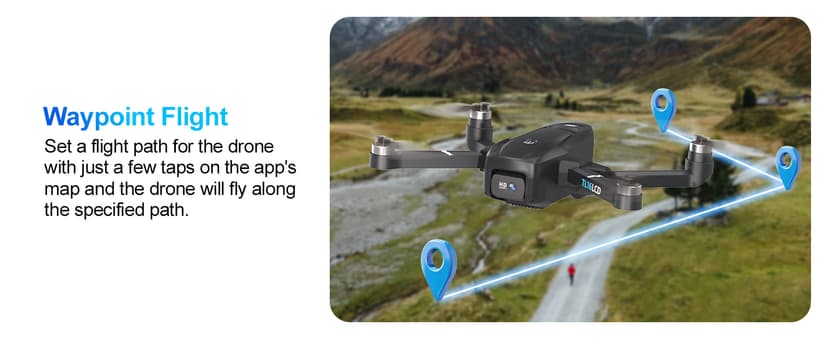 Drones with Camera for Adults 4K, GPS Drone with 4.5” LCD Screen Controller Follow Me Auto Return 5G Long Range Transmission Foldable FPV Drone for Beginners Under 249g