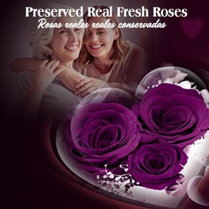 ADDWel Meaningful Gifts for Mom from Daughter Son, Preserved Purple Rose Gift Box with MOM Necklace, I Love You Necklace in 100 Languages, Mother’s Day Birthday Gifts for Mom B0BZ7SWYTH