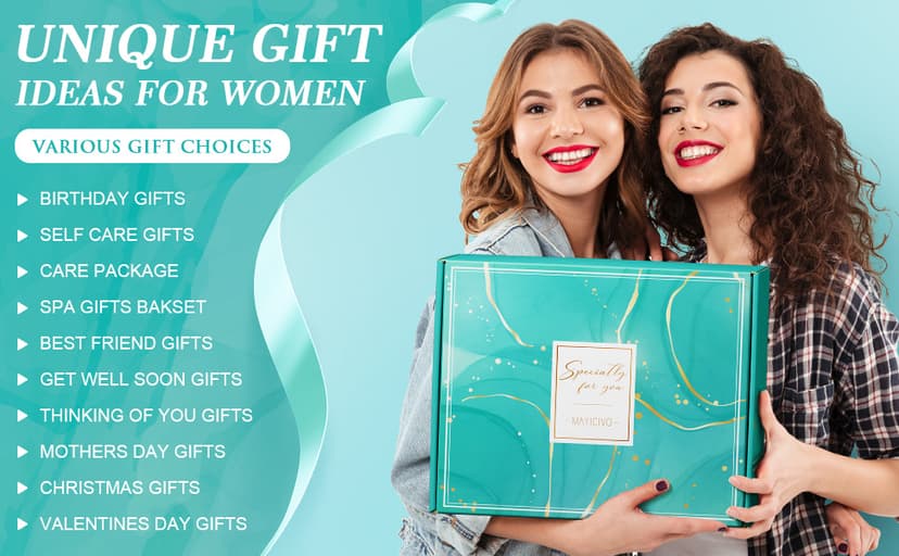 Birthday Gifts for Women Self Care Gifts Get Well Soon Gifts, Ocean Relaxing Spa Gifts Basket Care Package w/ Luxury Flannel Blanket, Unique Mothers Day Gifts Idea for Mom Her Friends Sister Wife