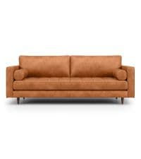 Valencia Artisan Full Leather Loveseat Sofa 66”| Pure Full Italian Nappa Leather Couch, Solid Wood Accent, Ultimate Comfort, Black