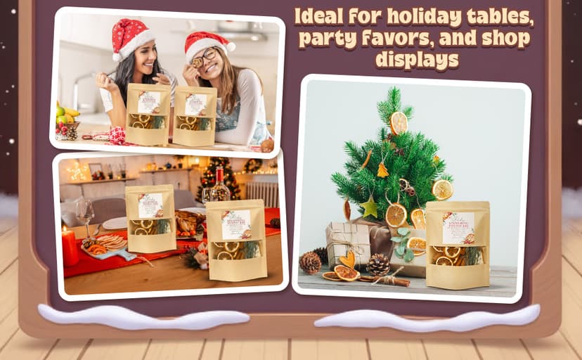 Stand up Simmer Pot Potpourri Pouches Instruction Sticker Clear Window Craft Fragrance for Party Holiday DIY Simmering Gift 100 Pcs 50 Set Christmas Potpourri Bags Simmer Pot Kraft Paper Bag B0FGJWV8BJ