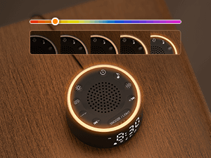 Dreamegg Sound Machine for Sleep - D1 Nova White Noise Sound Machine for Baby Adult with Alarm Clock, Soothing Sounds, Dimmable, White Noise Alarm Clocks for Bedrooms Heavy Sleepers Travel, Black