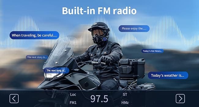 Fodsports FX4 Pro Motorcycle Bluetooth Headset, 4 Riders Group Motorcycle Intercom, 1200m Helmet Communication System with Hi-Fi Music/FM/Auto Call/Voice Control, Universal Pairing(Blue FX4 Dual)
