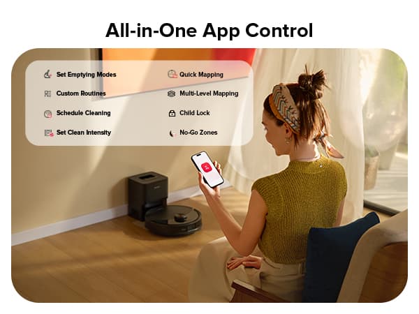 roborock Q10 S5+ Robot Vacuum and Mop, 10,000Pa Suction, Upgraded from Q8 max+, 70 Days Self-Emptying, Obstacle Avoidance, Sonic Mopping, Dual Anti-Tangle Design, Auto Mop Lifting, Ideal for Pet Hair