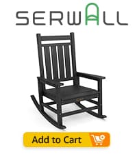 SERWALL Outdoor Rocking Chair Set of 2, HDPE Rocking Chairs for Adult, Black