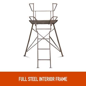 Guide Gear 6 Foot Tripod Hunting Tower Blind, 2-Man Stand Elevated, Hunting Gear Equipment Accessories, 4 by 4