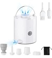 Electric Air Pump for Inflatables,Portable Quick-Fill Air Pump with 3 Nozzles,110-120V, Inflator & Deflator Pumps for Outdoor Camping, Air Mattress Beds,Boats,Inflatable Cushion,Couch,Pool Floats