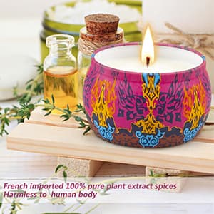 Scented Candles Gift Set, 8% Essential Oil, 4 Pack Aromatherapy Candle, Stress Relief Gifts for Women,120H Burning, Candles for Home Scented, Ideal for Birthday, Christmas, Thanksgiving, Mother's Day