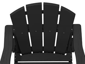 SERWALL HDPE Folding Adirondack Chair with Dual Cup Holder - Composite Adirondack Chair Set of 4- Black