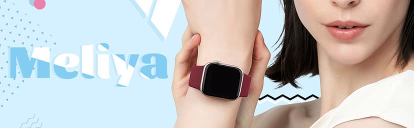 Meliya Band for Apple Watch Series 8 SE 7 6 5 4 3 2 1 45/41/40/44/38/42mm Women Men Soft Replacement Silicone Band for iWatch