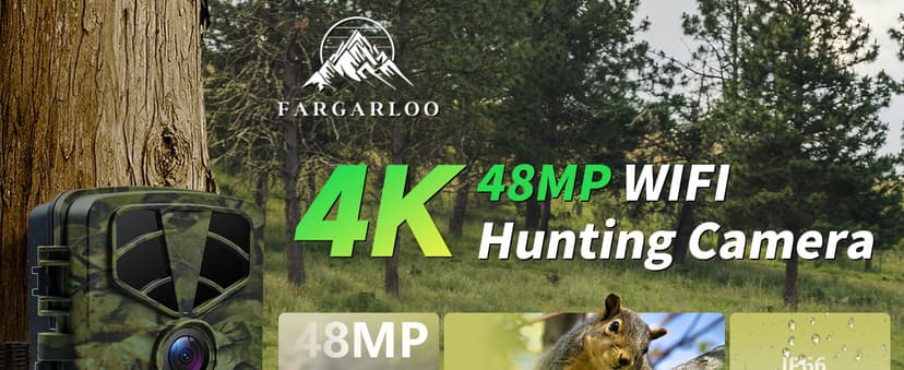 Trail Camera 4K, WiFi Game Camera, 120°Wide Angle, Night Vision Cameras, 32GB TF Card, IP66 Waterproof, Deer Scouting or Home Security, 0.2s Trigger Motion Activated for Wildlife