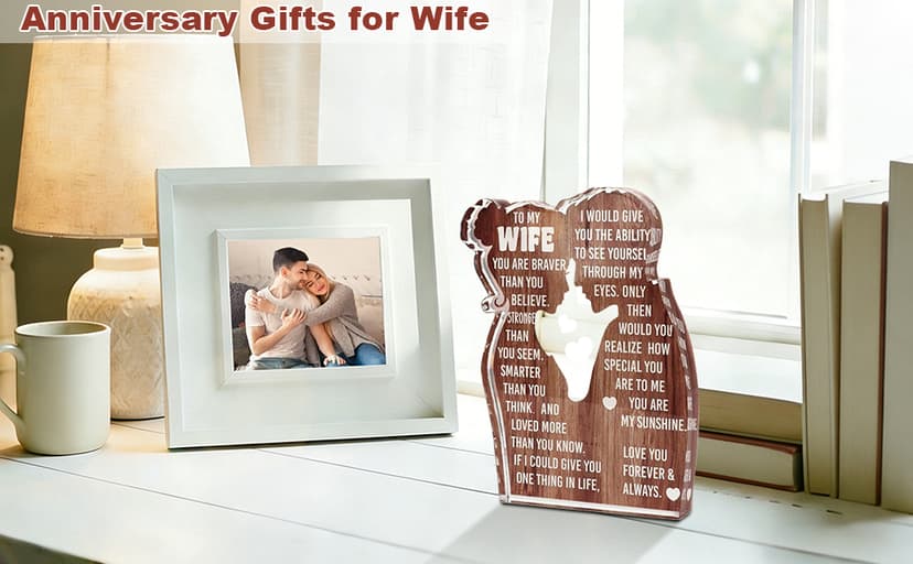 Wife Romantic Anniversary Wedding Gifts for Wife I Love My Wife Birthday Gift Ideas for Women Best Wife Present Gifts for Wife Anniversary Birthday Gifts Ideas to My Wife, Acrylic Sign B0DCBFFQ2X