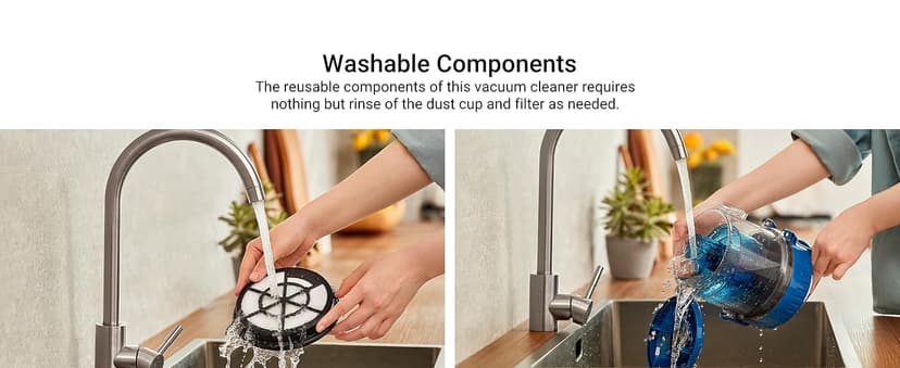 Eureka WhirlWind Bagless Canister 2.5L Vacuum Cleaner, Lightweight Vac for Carpets and Hard Floors, NEN110A, Blue