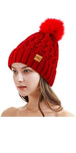 REDESS Winter Leather Gloves for Women, Wool Fleece Lined Warm Gloves, Touchscreen Texting Thick Thermal Snow Driving Gloves