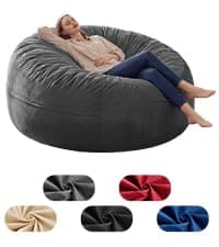 fond + found 5FT Bean Bag Chair for Adults - Giant Memory Foam Bean Bag with Removable Washable Cover, Large Comfy Bean Bag Chair with Handle & Side Pocket for Living Room, Bedroom, Gaming