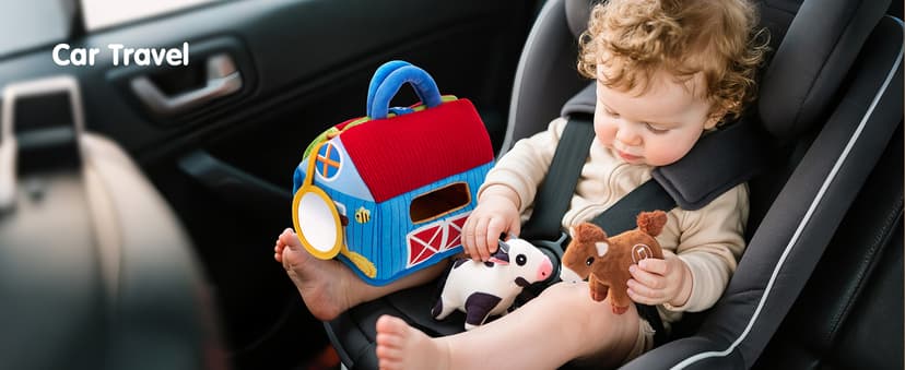 6PCS Farm Toys Montessori Toys for 6 Month Old Baby Gifts Toddlers Christmas Stocking Stuffers 1 Year Old Boy Girl Gifts hahaland Baby Toys 6-12 Months, Surprise Barn Farm Animals with Sounds Word B0F2HRNW75