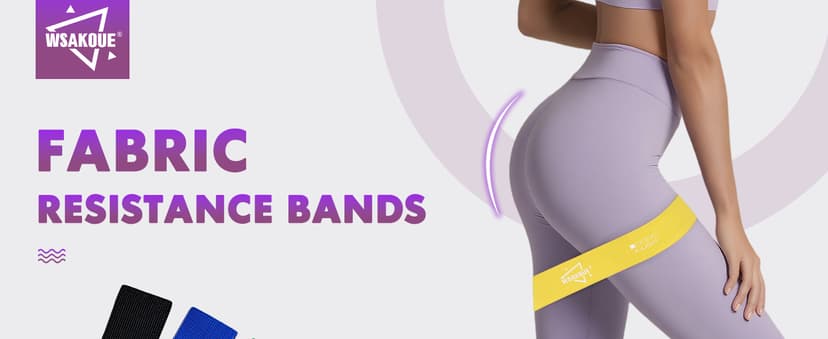 WSAKOUE Fabric Resistance Bands for Working Out – 5 Booty Bands for Women & Men, Exercise Workout Bands for Legs, HIPS & Glutes – Ideal for Home Fitness, Yoga, Pilates & Rehab