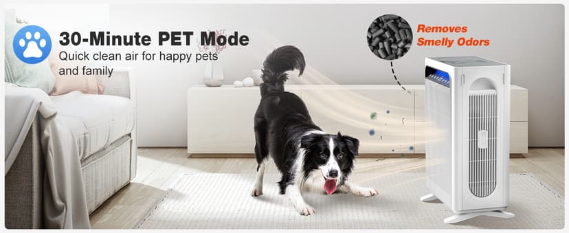 KNKA Air Purifier for Home Bedroom Large Room Up to 3,500 Ft², HEPA Air Cleaner with Washable Pre-Filter, AHAM VERIFIDE, AQI Display, ECO Mode, Pet Mode for Pets, Allergies, Dust, Pollen, APH4000