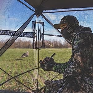 AMERISTEP Hunting Foldable Design Portable Lightweight High-Back Blind Chair with Backrest, Mossy Oak Break-up Country