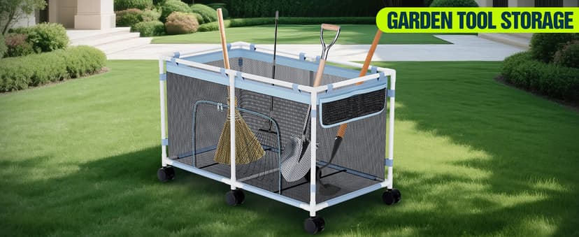 Pool Float Storage - Outdoor Pool Toy Storage Organizer for Pool Noodles, Toys, Floats, Beach Balls, and Equipment, Above Ground Pool Accessories, Rolling Outdoor Pool Storage Bin with Zipper Design