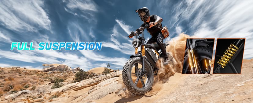 TST Electric Bike for Adults, 1500W Peak Motor 28 MPH 60/100 Miles Fat Tire Ebike with 48V 15Ah/25Ah Removable Battery 20" Electric Dirt Bike Hydraulic Suspension and 7-Speed