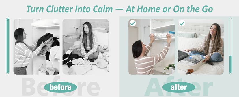 8 Pack Travel Vacuum Storage Bags with Rechargeable Wireless Electric Pump for Luggage, Suitcase, Carry-on Size Vacuum Seal Compression Space Saver Bags for Clothes and Clothing Travel