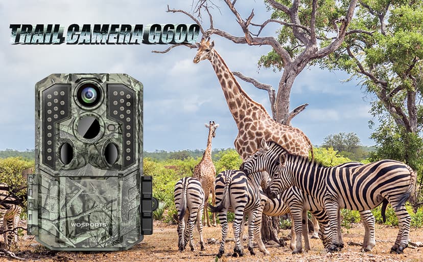 WOSPORTS Trail Camera,56MP 4K 0.2S Trigger Motion Activated,Game Camera with Night Vision IP66 Waterproof 2.0''LCD 120°Wide Trail Cam Lens for Outdoor Scouting Wildlife Monitoring Home Security