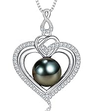 Gifts for Women Wife-Tahitian-Black-Pearl-Necklace-Gift for Wife Wedding Birthday Anniversary Jewelry-Mom Girlfriend Her Mothers Day Gifts for Mom Women Valentines Christmas Day