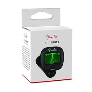 Fender FT-1 Professional Guitar Tuner Clip On, with 1-Year Warranty, Full-Range Chromatic Guitar Tuner with Dual-Rotating Hinges, A4 Calibration