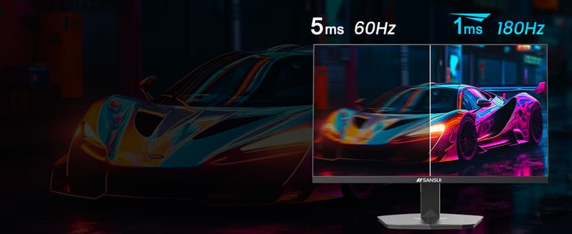 SANSUI 24 Inch Gaming Monitor 180Hz, DP 1.4 & HDMI 2.0 Ports High Refresh Rate Computer Monitor, Racing FPS RTS Modes, 1ms Response Time 110% sRGB (ES-G24F4, HDMI Cable Included)