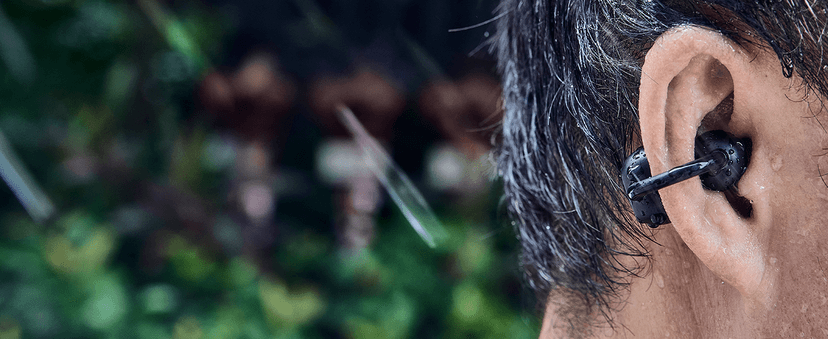 TOZO OpenEarRing True Open Ear Headphones, Lightweight Comfort Open Ear Clip Wireless Earbuds, 40H Play Bluetooth 5.4 Headphones with Smart Digital Display Design Fit Sports Running, Workout Black