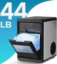 Antarctic Star Countertop Ice Maker Machine, 8 Ice Cubes in 6 mins, 26lb/Day Ice with 2 Sizes- Portable Mini, Energy Saving & Basket/Scoop for Home/Party/Travel/Camping/Bar, Dark Black
