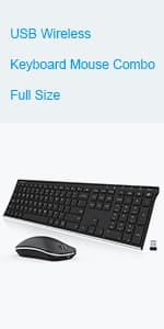 Arteck 2.4G Wireless Keyboard Stainless Steel Ultra Slim Full Size Keyboard with Numeric Keypad for Computer/Desktop/PC/Laptop/Surface/Smart TV and Windows 10/8/ 7 Built in Rechargeable Battery