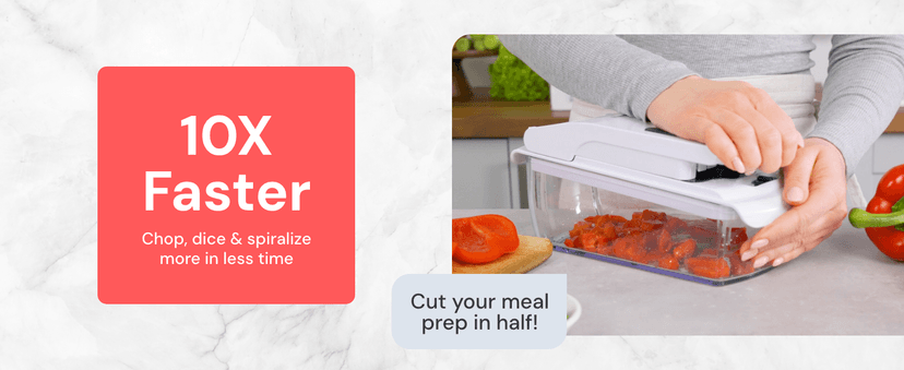 Fullstar The Original Pro Chopper - Vegetable Chopper and Spiralizer, Food Chopper with Container, Fruit Slicer, Kitchen Gadgets & Gifts, Home Essentials (4 in 1, White)