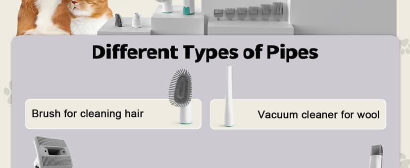 Dog Grooming Kit, Pet Grooming Vacuum with Pet Clipper Nail Grinder, Dog Hair Vacuum with 6 Pet Grooming Tools for Dogs Cats Shedding Grooming