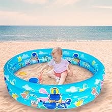 3 Rings Kiddie Pool for Toddler, 48”X12”,Kids Swimming Pool, Inflatable Baby Ball Pit Pool, Small Infant Pool (Blue)