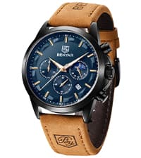 BY BENYAR BY BENYAR Mens Watches Analog Quartz Chronograph Waterproof Wrist Watches for Men Fashion Business Work Casual Sport Designer Dress Watch with Calendar Elegant Gifts for Men