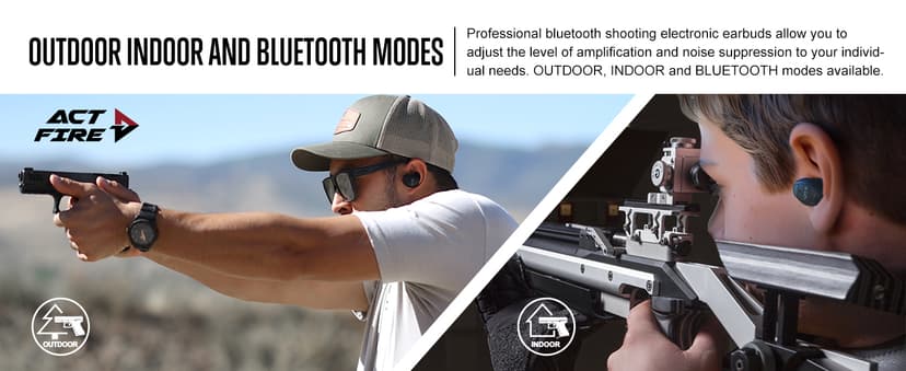 Bluetooth Shooting Ear Protection Earplugs,Hearing Protection, Shooting Ear Buds for Noise Reduction, Ear Protection for Gun Range