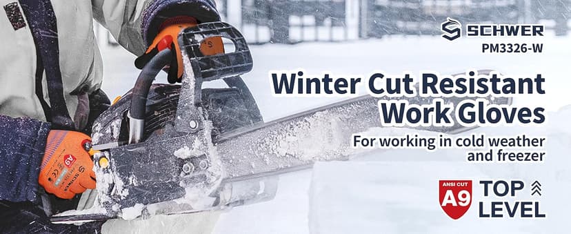 Schwer FreezeGuard-X Winter Work Gloves for Men and Women, ANSI A9 Cut Resistant Gloves for Extreme Protection, Freezer Glove With Super Grip, Touchscreen, Thermal Insulated, PM3326-W (XL,1 Pair)