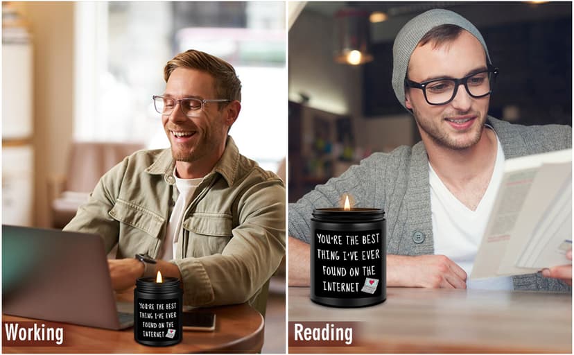 Anniversary Birthday Gifts for Men, Gifts for Boyfriend, Funny Romantic Wedding Gift for Men, Him, Boyfriend, Husband, Best Friends, Lover, Black Cedar Juniper Sandalwood Candle